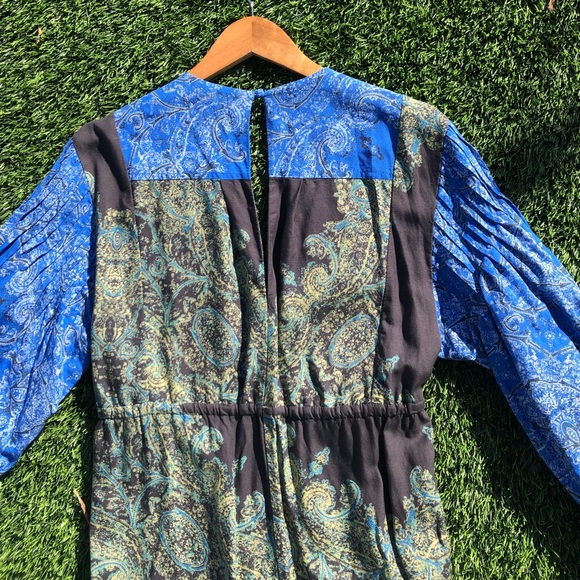 Free People blooming fields blue green jumpsuit - Picture 9 of 10